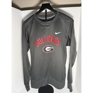Nike Therma-FIT Georgia Bulldogs Sweatshirt Men's Medium Gray Pullover Crewneck‎